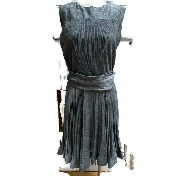Vintage Dresses & Skirts - Vintage R&K Original silver metallic pleated dress
